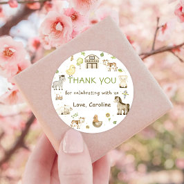 Landtiere Barnyard Geburtstagspartei Runder Aufkleber