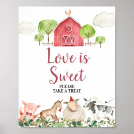 Landtiere Barnyard Liebe ist süß Poster