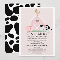 Landtiere Barnyard Pink Drive-by Baby Shower