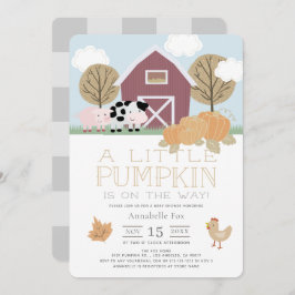 Landtiere Barnyard Pumpkin Baby Dusche Einladung