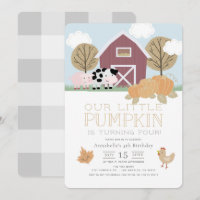 Landtiere Barnyard Pumpkin Pflaster Geburtstag Fot
