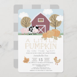 Landtiere Barnyard Pumpkin Virtual Baby Dusche Einladung
