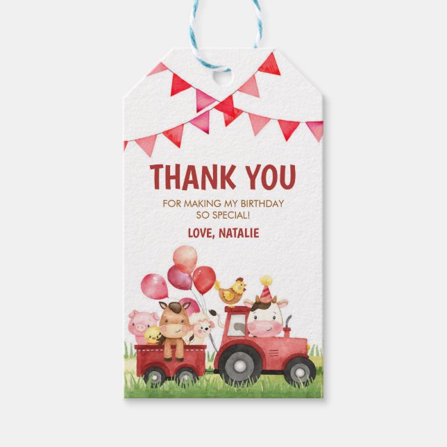 Landtiere, Barnyard, Ranch Geschenkanhänger (Vorderseite)