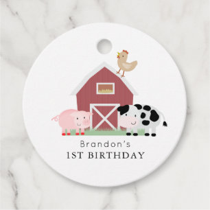 Landtiere Barnyard White Geburtstag Vielen Dank Geschenkanhänger
