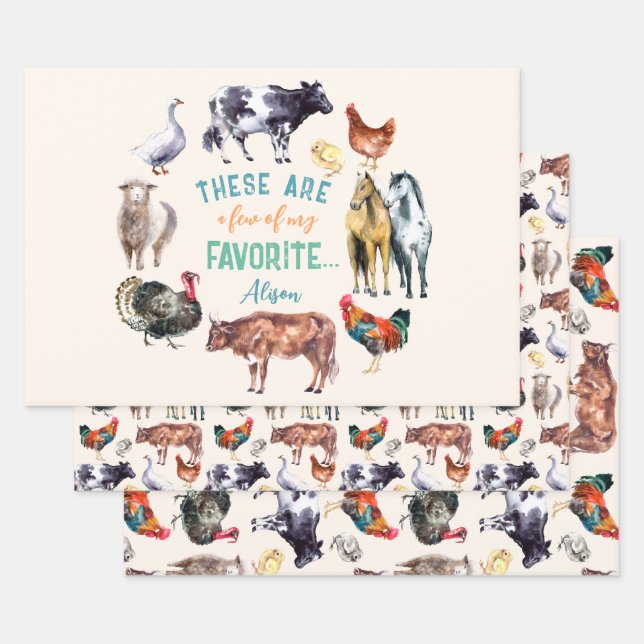 Landtiere Das sind ein paar meiner Aquarellbilder Geschenkpapier Set (Set)