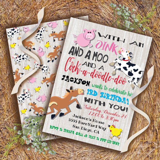 Landtiere Einladung zur Geburtstagsfeier (Von Creator hochgeladen)