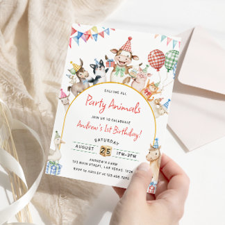 Landtiere Geburtstag Barnyard Geburtstagspartei Einladung