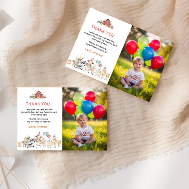 Landtiere Geburtstag Foto Danke Karte (Von Creator hochgeladen)