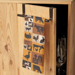 Landtiere Geschirrtuch