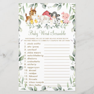Landtiere Grünpflanzen Kinderdusche Word Scramble