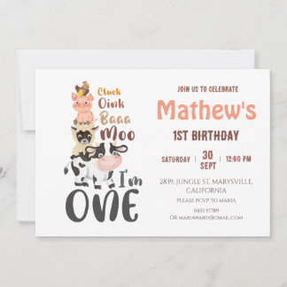 Landtiere Heilige Kuh Erster 1. Geburtstag Einladung