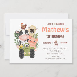 Landtiere Heilige Kuh Erster 1. Geburtstag Einladung