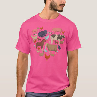 Landtiere Herz-Liebe Landbau Hühner Hühner T-Shirt
