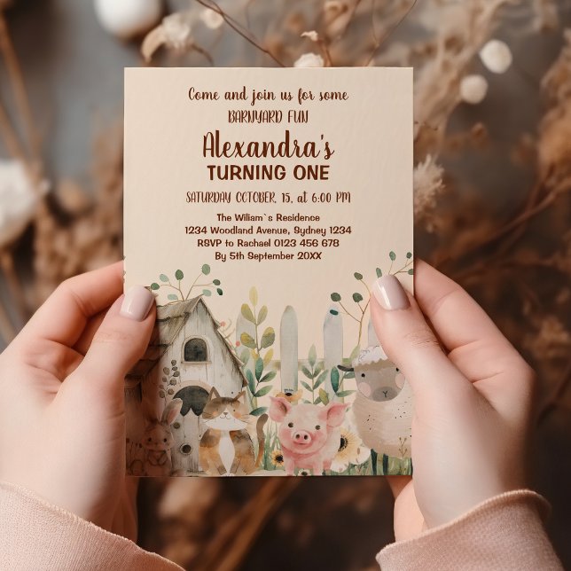 Landtiere Land 1. Geburtstag Einladung (Von Creator hochgeladen)