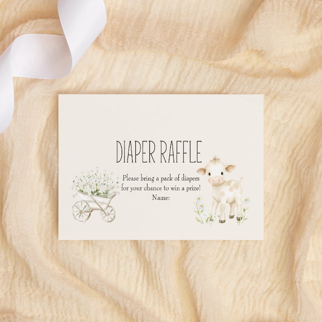 Landtiere Meadow Baby Duwer Diaper Raffle Mitteilungskarte (Von Creator hochgeladen)
