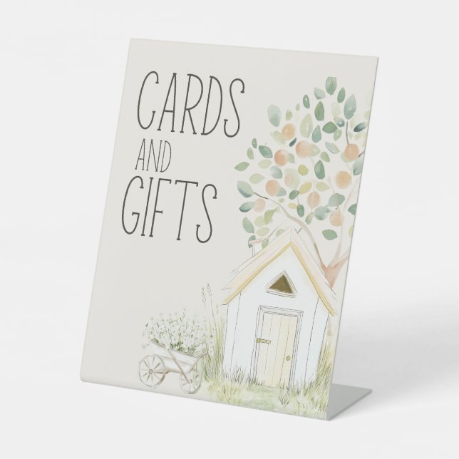 Landtiere Meadow Friend Babyduschkarten Geschenke Sockelschild (Vorderseite)