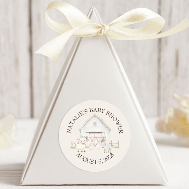 Landtiere Meadow Friends Kinderdusche Runder Aufkleber (Von Creator hochgeladen)