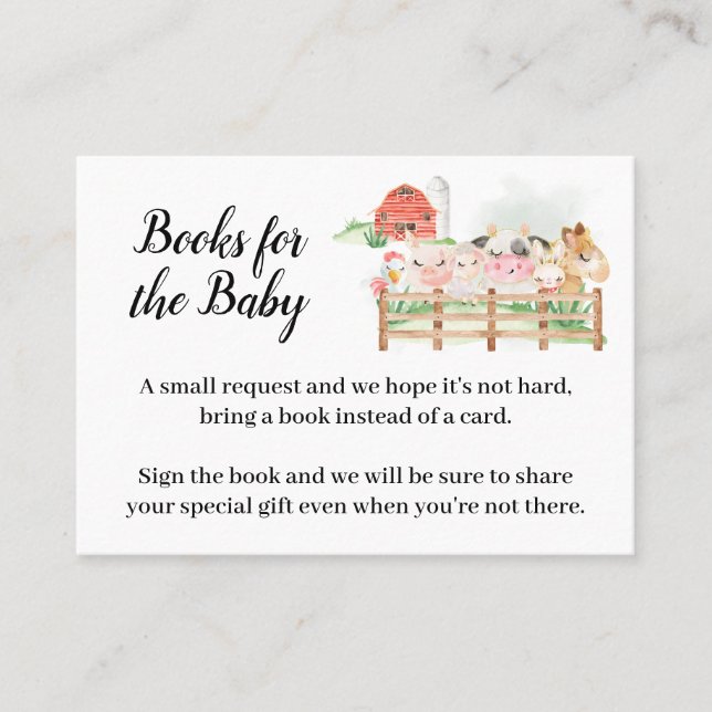 Landtiere mitbringen Buch Baby Showcard Platzkarte (Vorderseite)