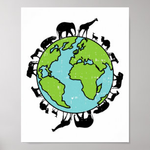 Landtiere Naturschutzgebiete Poster