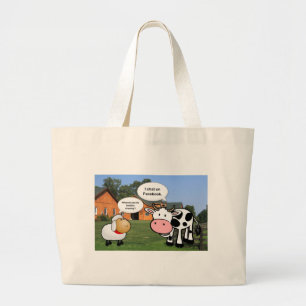Landtiere niedlich Cartoon lustige Facebook-Chat Jumbo Stoffbeutel
