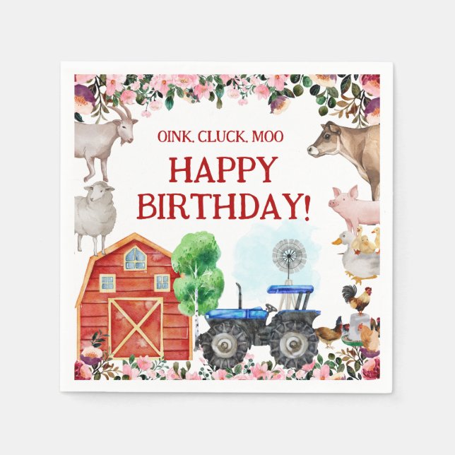 Landtiere Niedliche rote Barnyard-Farm Serviette (Vorderseite)