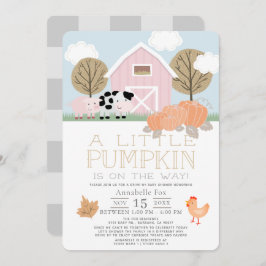 Landtiere Pumpkin Pink Drive-by-Baby-Dusche Einladung