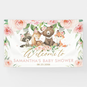 Landtiere Rosa Blütendusche Hintergrund Banner