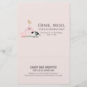 Landtiere Rosa Geburtstagskandinchen Bar Wrapper