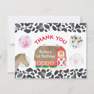 Landtiere Roter Stall Geburtstag Dankeskarte