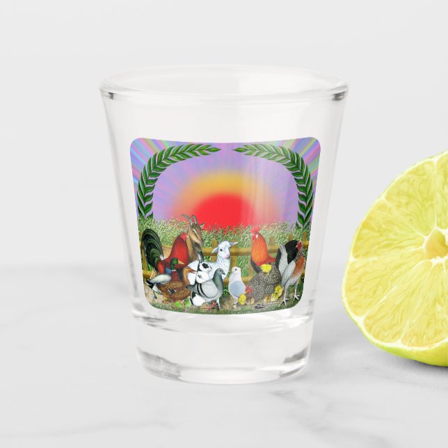 Landtiere Schnapsglas (Vorderseite)