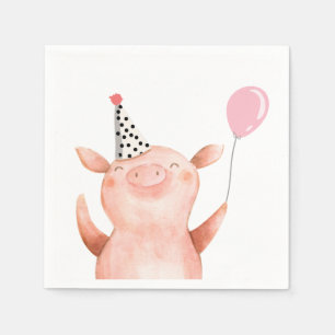 Landtiere Schweine Mädchen Geburtstag Barnyard Ro Serviette