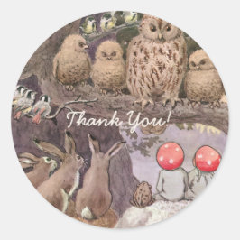 Landtiere und Kinder Elsa Beskow Runder Aufkleber