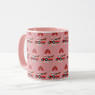 Landtiere und rote Traktoren Barnyard Girls Tasse