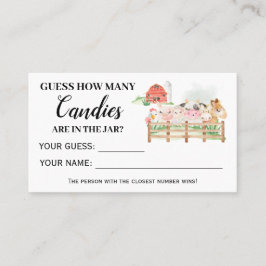 Landtiere wie viele Candies Baby Duschkarte Platzkarte