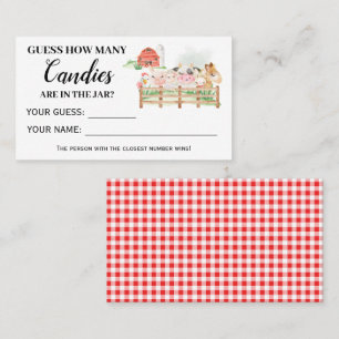 Landtiere wie viele Candies Baby Duschkarte Platzkarte