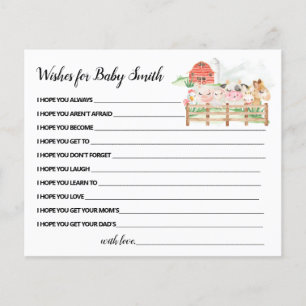 Landtiere wollen Baby-Duschkarte Flyer