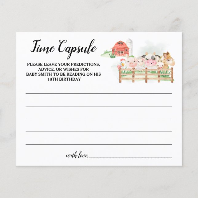 Landtiere Zeitkapsel Ratschläge für die Kinderkart Flyer (Vorne)