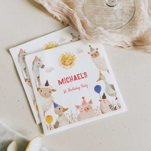 Landtiere zum Geburtstag Serviette (Von Creator hochgeladen)