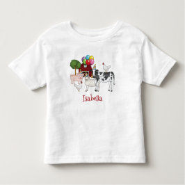 Landtiere zum Geburtstag von Balloons und Hats-Kin Kleinkind T-shirt
