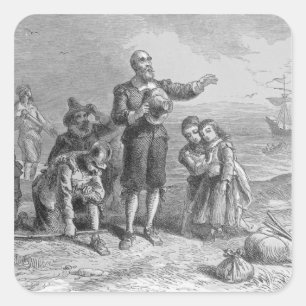 Landung der Pilger, 1620 Quadratischer Aufkleber