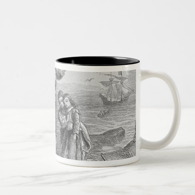 Landung der Pilger, 1620 Zweifarbige Tasse (Rechts)