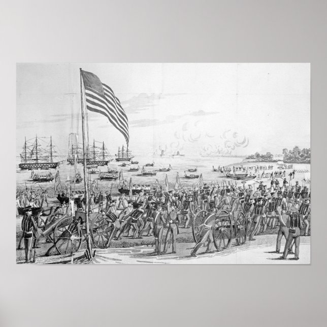 Landung der Truppen in Vera Cruz, Mexiko Poster (Vorne)