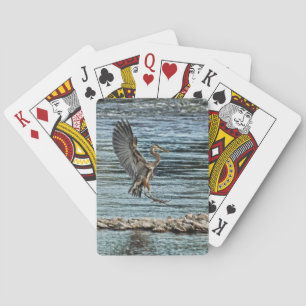 Landung Great Blue Heron Wildlife Birdlover Design Spielkarten
