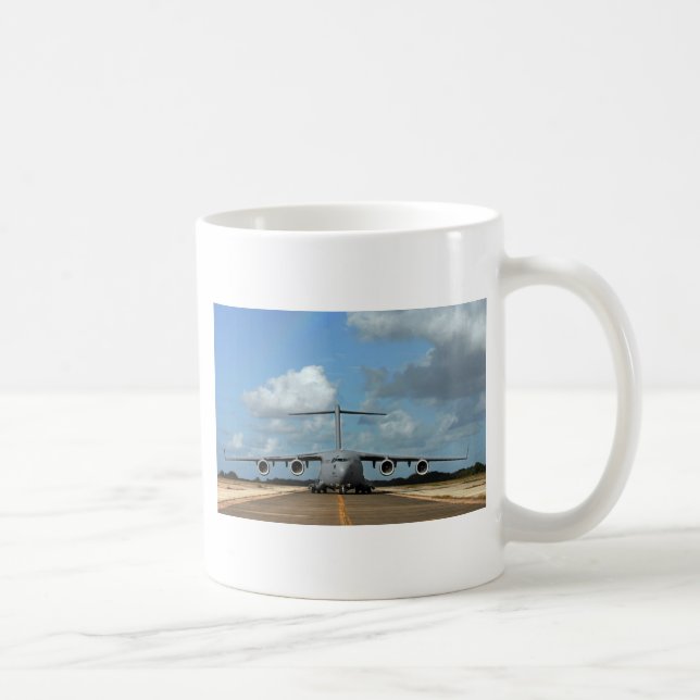Landung von militärischem Flugzeug Kaffeetasse (Rechts)