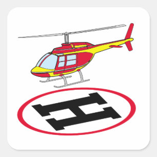 Landungshubschrauber Quadratischer Aufkleber