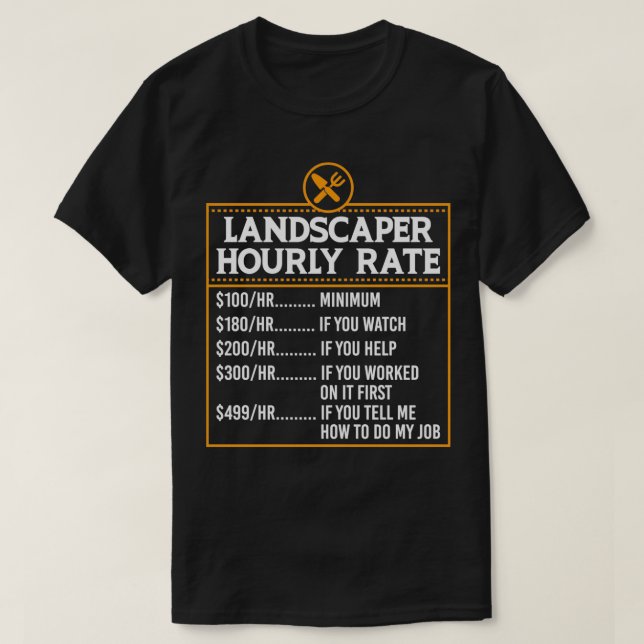 Landungsstundentarif für Landschaftsschutzmäher T-Shirt (Design vorne)