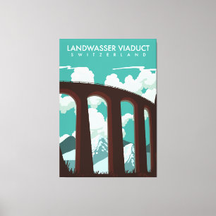 Landwasser Viadukt Schweiz T - Shirt Leinwanddruck