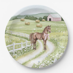 Landweg Pferd Geburtstag Pappteller