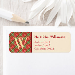 Landweihnachten-Karo Monogramm 5-Bogen-Adresse