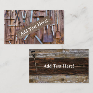 Landwerkzeuge Vintage Stallplatte Visitenkarte